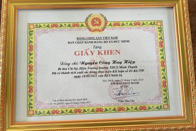 Hiệu quả thực hiện Kết luận số 01-KL/TW của Bộ Chính trị về tiếp tục thực hiện Chỉ thị số 05-CT/TW về đẩy mạnh học tập và làm theo tư tưởng, đạo đức, phong cách Hồ Chí Minh tại Chi bộ trường THCS Minh Thạnh