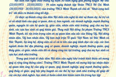 TRƯỜNG THCS MINH THẠNH_THƯ CẢM ƠN