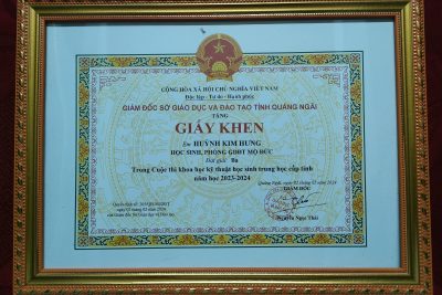 TRƯỜNG THCS MINH THẠNH THAM GIA CUỘC THI KHKT CẤP TỈNH NĂM HỌC 2023-2024